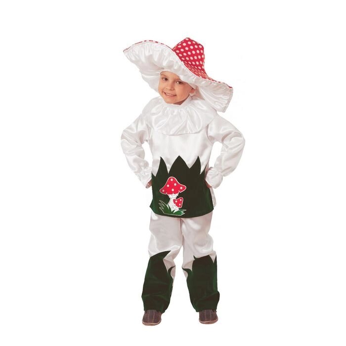 Карнавальный костюм "Грибок", текстиль, (куртка, брюки, шляпа), размер 30, рост 116 см от компании Интернет-гипермаркет «MOLL» - фото 1