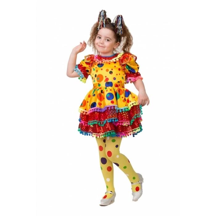 Карнавальный костюм "Хлопушка", сатин, платье, ободок, р. 36, рост 140 см от компании Интернет-гипермаркет «MOLL» - фото 1