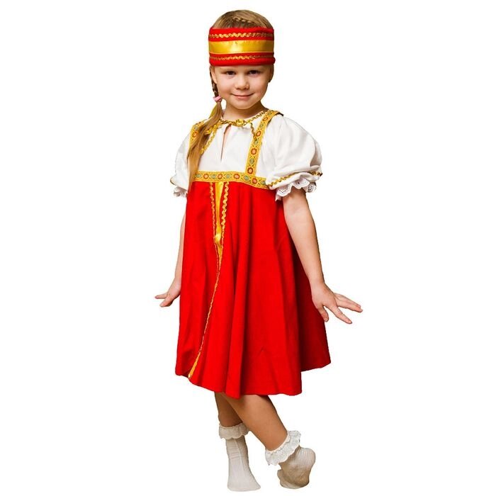 Карнавальный костюм "Хоровод", платье, повязка на голову, 3-5 лет, рост 104-116 см от компании Интернет-гипермаркет «MOLL» - фото 1