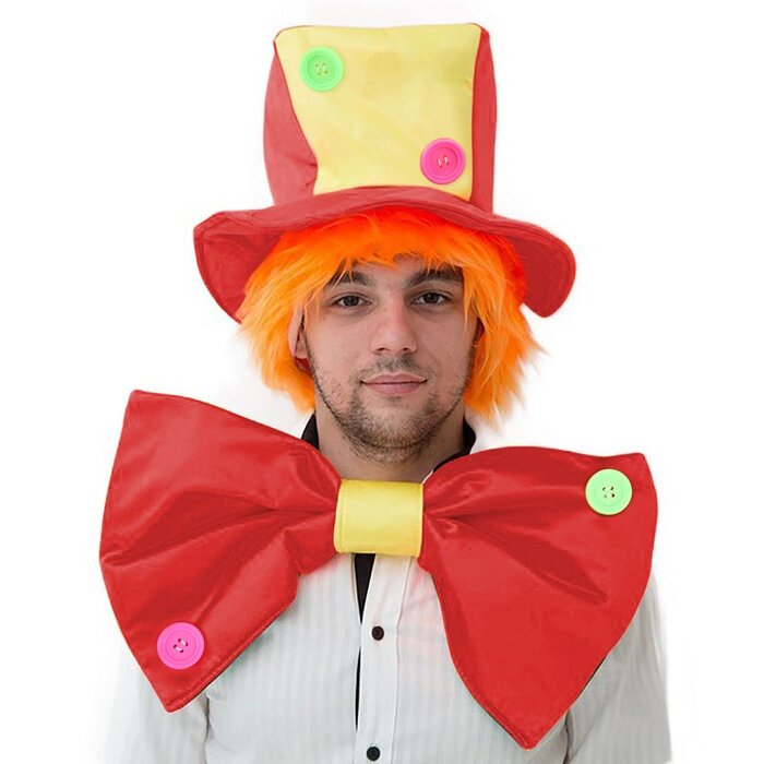 Карнавальный костюм "Клоун", шляпа с волосами, бант от компании Интернет-гипермаркет «MOLL» - фото 1