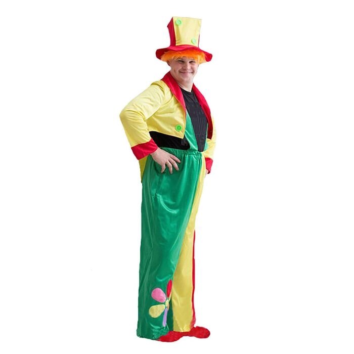 Карнавальный костюм "Клоун", шляпа с волосами, комбинезон, пиджак, р-р 50-54 от компании Интернет-гипермаркет «MOLL» - фото 1