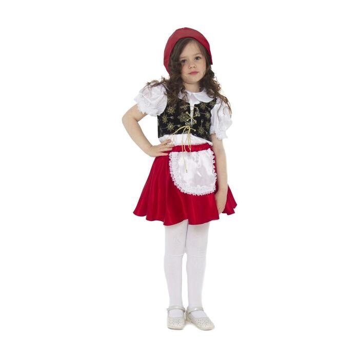 Карнавальный костюм "Красная Шапочка", текстиль, размер 26, рост 104 см от компании Интернет-гипермаркет «MOLL» - фото 1