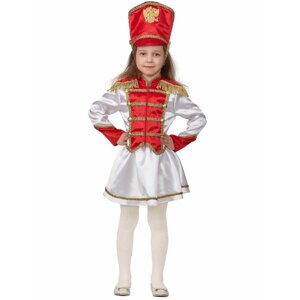 Карнавальный костюм "Мажорета", жакет, юбка, кивер, р. 140-72