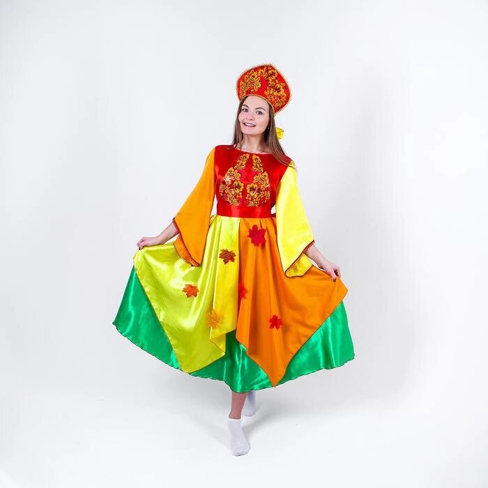 Карнавальный костюм "Осень", платье, кокошник, р. 42-44 от компании Интернет-гипермаркет «MOLL» - фото 1