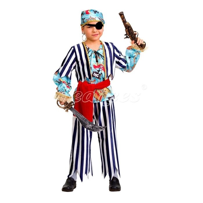 Карнавальный костюм "Пират сказочный", сатин, размер 30, рост 116 см от компании Интернет-гипермаркет «MOLL» - фото 1