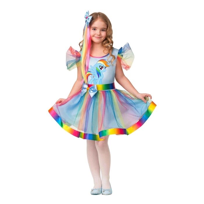 Карнавальный костюм "Радуга Дэш", платье, волосы на заколке, р. 30, рост 116 см от компании Интернет-гипермаркет «MOLL» - фото 1