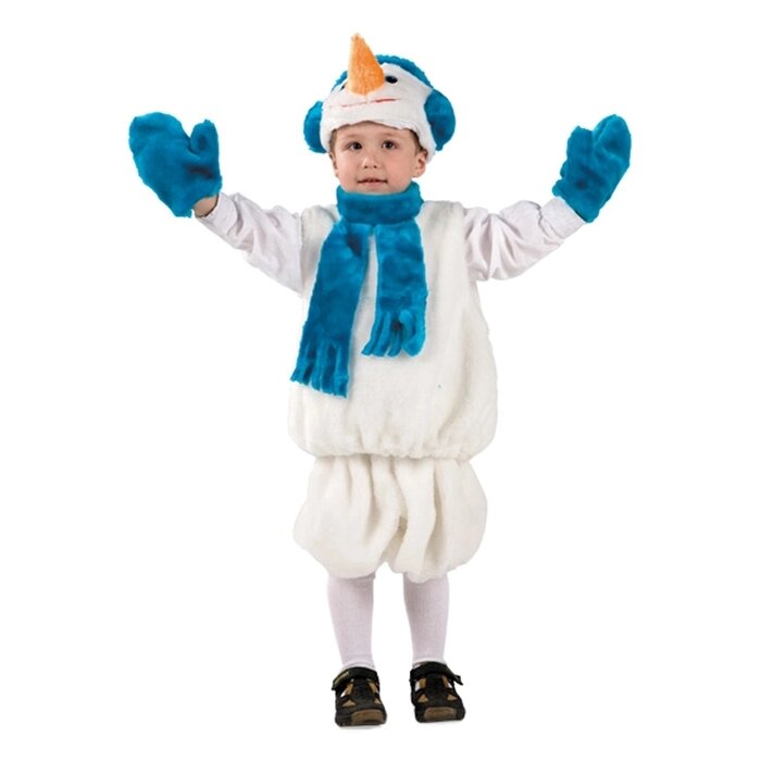 Карнавальный костюм "Снеговик", размер 28, рост 110 см от компании Интернет-гипермаркет «MOLL» - фото 1