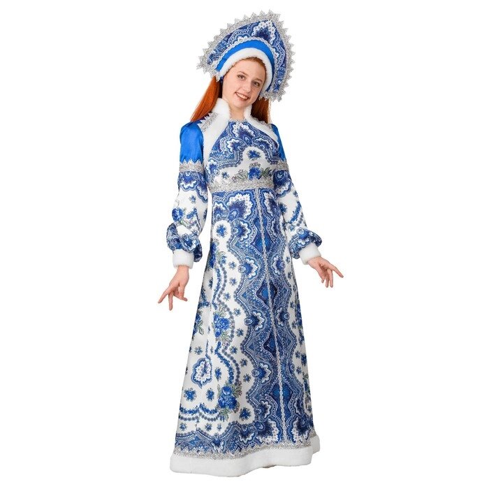 Карнавальный костюм "Снегурочка Василиса", платье, кокошник, р. 44 от компании Интернет-гипермаркет «MOLL» - фото 1
