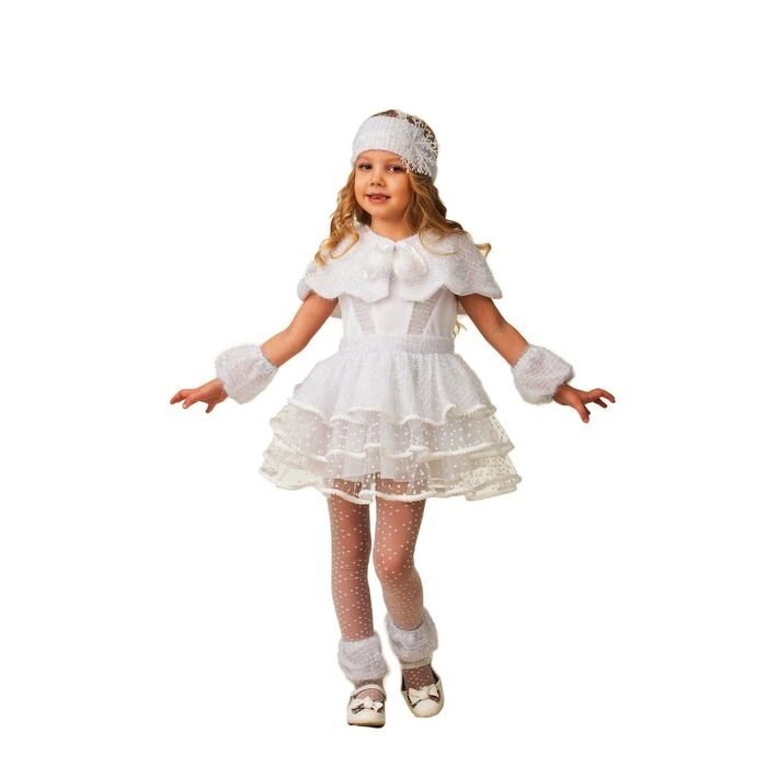 Карнавальный костюм "Снежинка Снеговичка", размер 26, рост 104 см от компании Интернет-гипермаркет «MOLL» - фото 1
