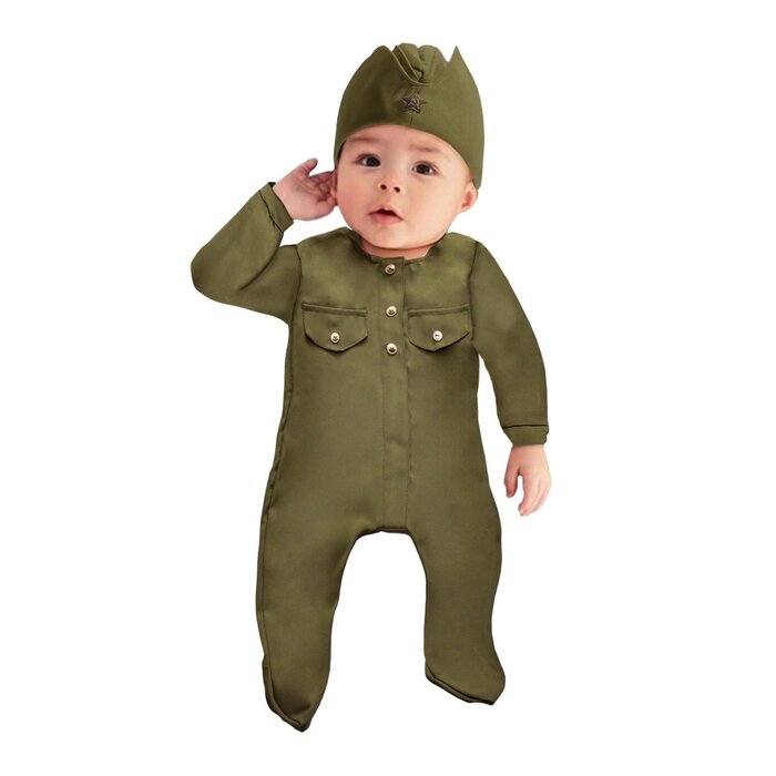 Карнавальный костюм "Солдатик-малышок", ползунки, пилотка, 6-9 месяцев, рост 75 см от компании Интернет-гипермаркет «MOLL» - фото 1