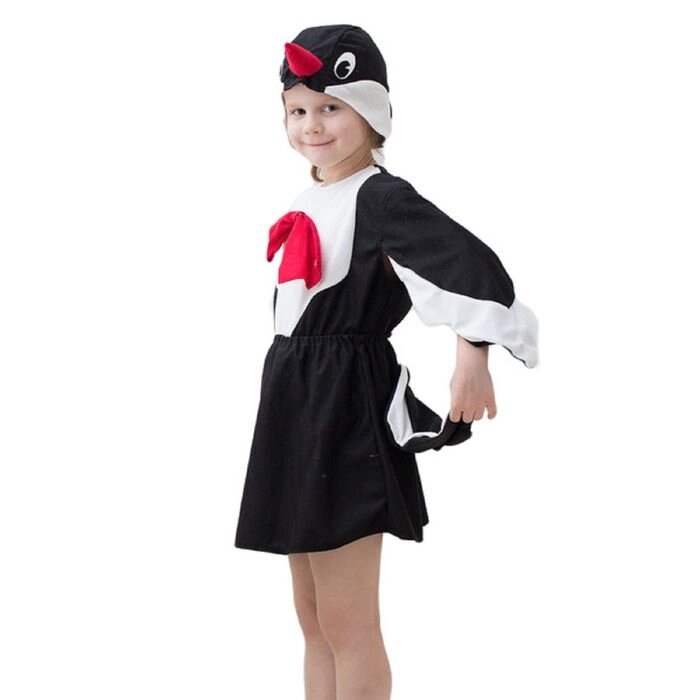 Карнавальный костюм "Сорока", шапка, кофта, юбка с хвостом, 3-5 лет, рост 104-116 см от компании Интернет-гипермаркет «MOLL» - фото 1