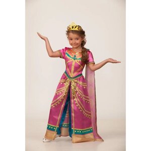 Карнавальный костюм "Жасмин", платье, корона, р. 32, рост 128 см