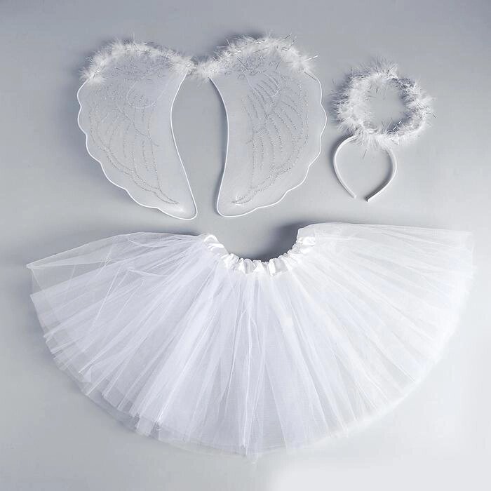 Карнавальный набор "Ангел", 3 предмета: крылья, юбка, ободок от компании Интернет-гипермаркет «MOLL» - фото 1