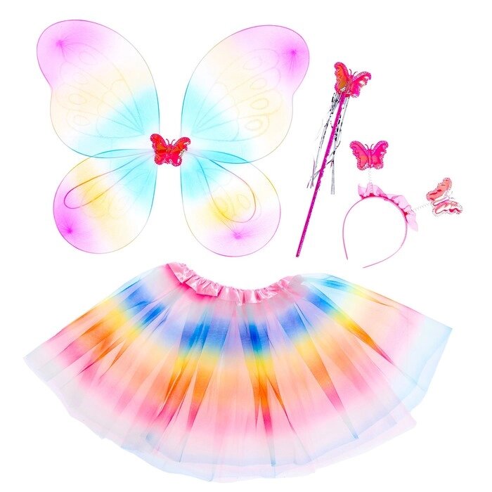 Карнавальный набор "Бабочка" 3 предмета: крылья, ободок, жезл от компании Интернет-гипермаркет «MOLL» - фото 1