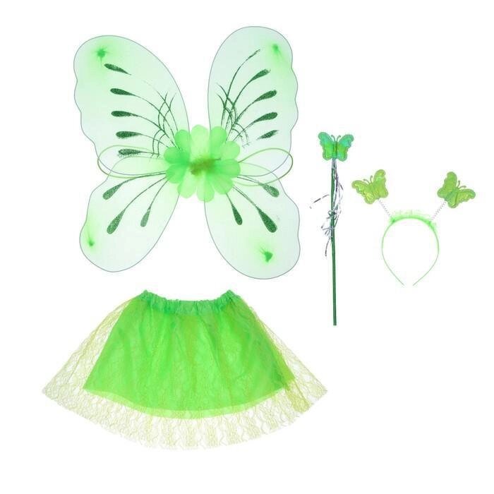 Карнавальный набор "Цветочек", 4 предмета: крылья, жезл, юбка, ободок, 3-5 лет от компании Интернет-гипермаркет «MOLL» - фото 1