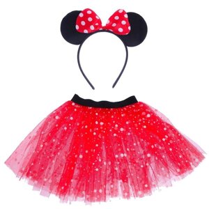 Карнавальный набор "Девочка", 2 предмета: ободок, юбка двухслойная, 3-5 лет, цвета МИКС