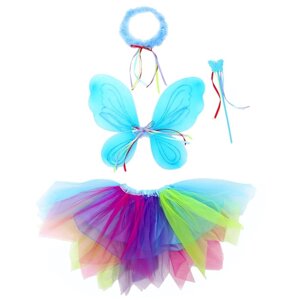 Карнавальный набор "Фея", 4 предмета: юбка, крылья, жезл, нимб