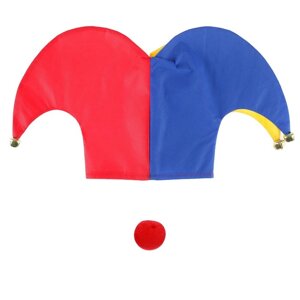 Карнавальный набор "Клоун", 2 предмета: нос, шапка р-р. 56-58