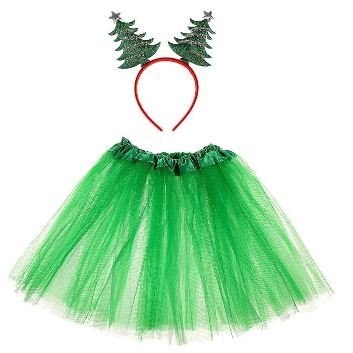 Карнавальный набор "Красавица-ёлочка", ободок, юбка от компании Интернет-гипермаркет «MOLL» - фото 1