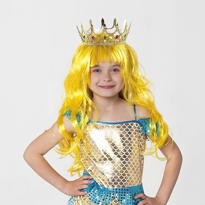 Карнавальный набор"Принцесса золотая"парик, корона от компании Интернет-гипермаркет «MOLL» - фото 1