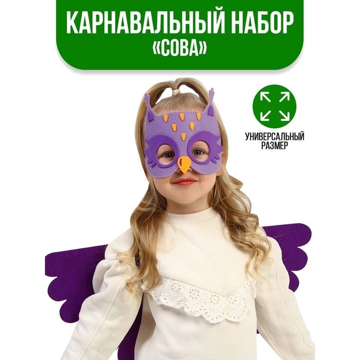 Карнавальный набор "Сова" крылья, маска от компании Интернет-гипермаркет «MOLL» - фото 1