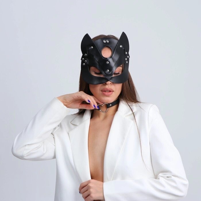 Карнавальный набор "Строгая киска" (маска+чокер) от компании Интернет-гипермаркет «MOLL» - фото 1