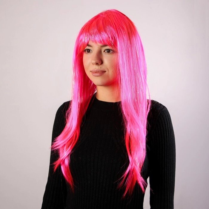 Карнавальный парик "Блеск", цвет розовый от компании Интернет-гипермаркет «MOLL» - фото 1