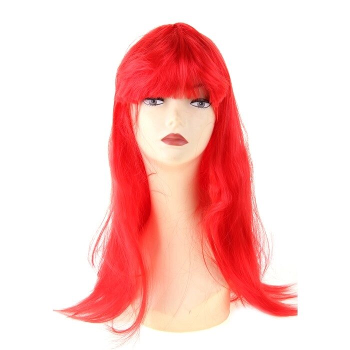 Карнавальный парик, длинные прямые волосы, цвет красный, 120 г от компании Интернет-гипермаркет «MOLL» - фото 1