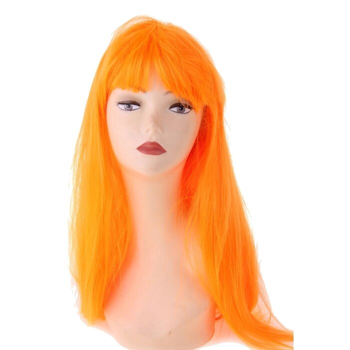 Карнавальный парик, длинные прямые волосы, цвет оранжевый, 120 г от компании Интернет-гипермаркет «MOLL» - фото 1