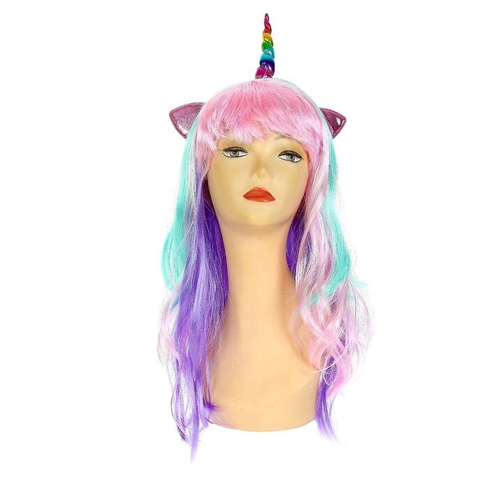 Карнавальный парик "Единорог" от компании Интернет-гипермаркет «MOLL» - фото 1