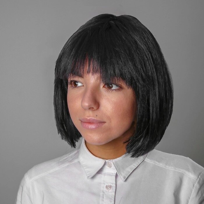 Карнавальный парик "Каре", обхват головы 56-58 см, цвет чёрный, 100 г от компании Интернет-гипермаркет «MOLL» - фото 1