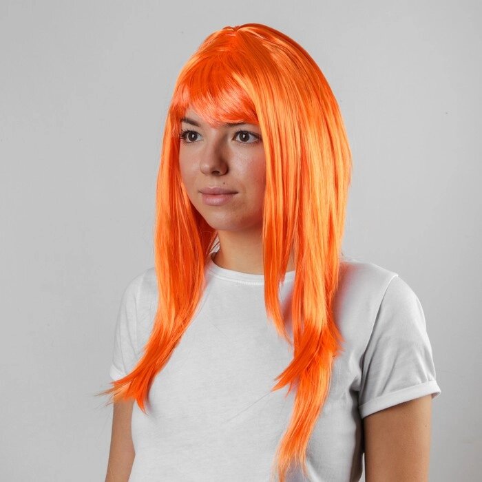 Карнавальный парик "Красотка", цвет оранжевый от компании Интернет-гипермаркет «MOLL» - фото 1
