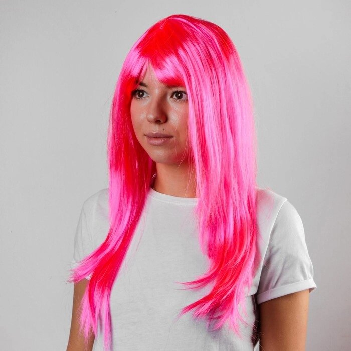 Карнавальный парик "Красотка", цвет розовый от компании Интернет-гипермаркет «MOLL» - фото 1