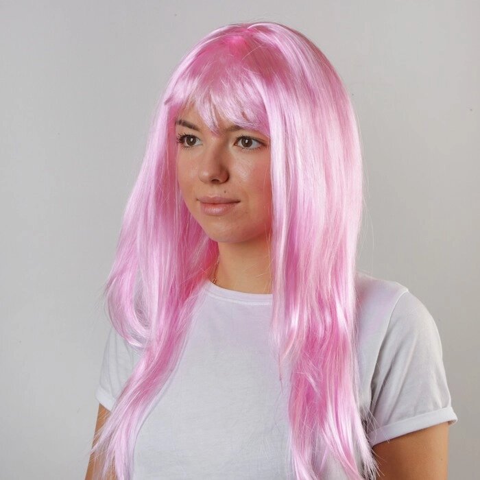Карнавальный парик "Красотка", цвет светло-розовый от компании Интернет-гипермаркет «MOLL» - фото 1