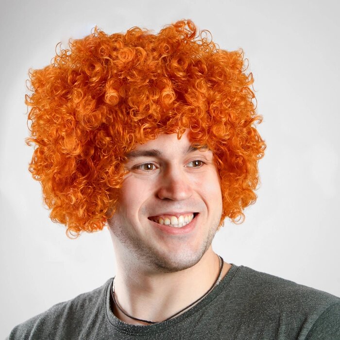 Карнавальный парик "Объём", 120 г, цвет рыжий от компании Интернет-гипермаркет «MOLL» - фото 1