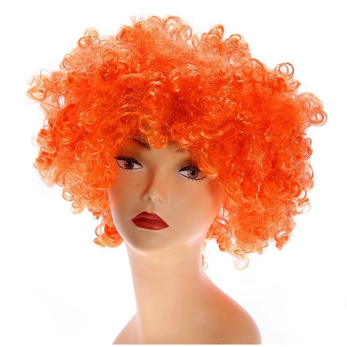Карнавальный парик "Объём", цвет оранжевый, 120 г от компании Интернет-гипермаркет «MOLL» - фото 1