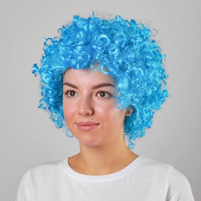 Карнавальный парик "Объём", цвет синий, 120 г от компании Интернет-гипермаркет «MOLL» - фото 1