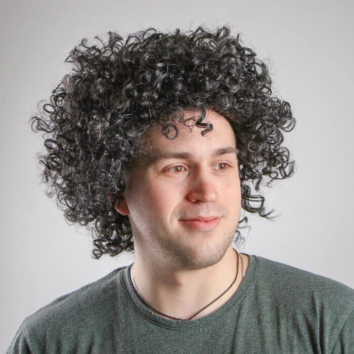 Карнавальный парик "Объём", обхват головы 56-58, 120 г, цвет чёрный от компании Интернет-гипермаркет «MOLL» - фото 1
