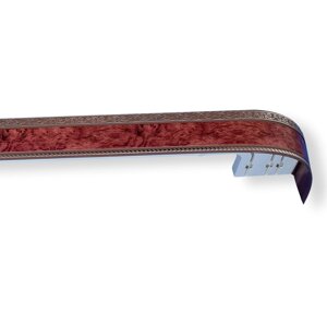 Карниз трёхрядный "Есенин", ширина 340 см, молдинг серебро, цвет бубинго