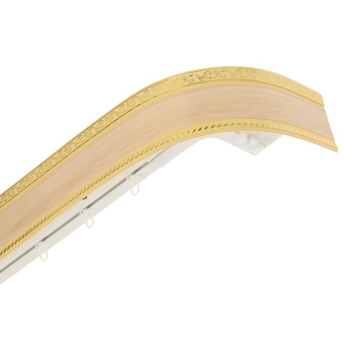 Карниз трёхрядный "Ультракомпакт. Есенин золото", 220 см, с декоративной планкой 7 см, цвет кото от компании Интернет-гипермаркет «MOLL» - фото 1