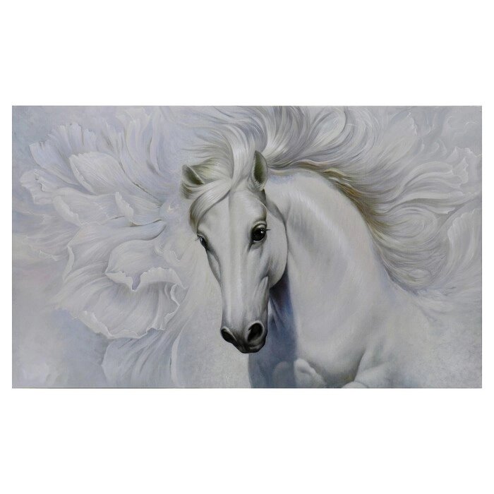 Картина-холст на подрамнике "Белоснежный конь" 60х100 см от компании Интернет-гипермаркет «MOLL» - фото 1