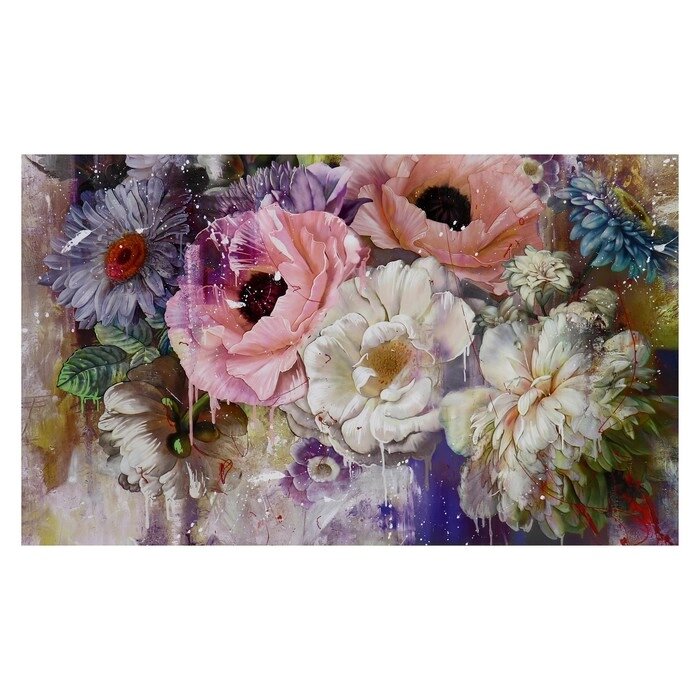 Картина-холст на подрамнике "Нежные цветы" 60х100 см от компании Интернет-гипермаркет «MOLL» - фото 1