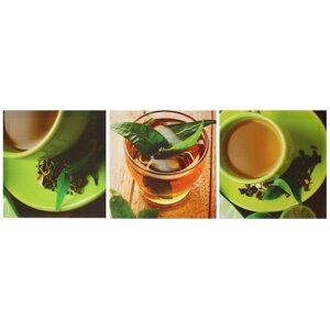 Картина модульная на подрамнике "Чашка чая" 3шт. 28*28см; 28х84см