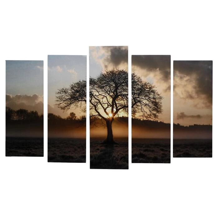 Картина модульная на подрамнике "Дерево жизни" 125х80 см (1-25х80; 2-25х70; 2-25х63) от компании Интернет-гипермаркет «MOLL» - фото 1