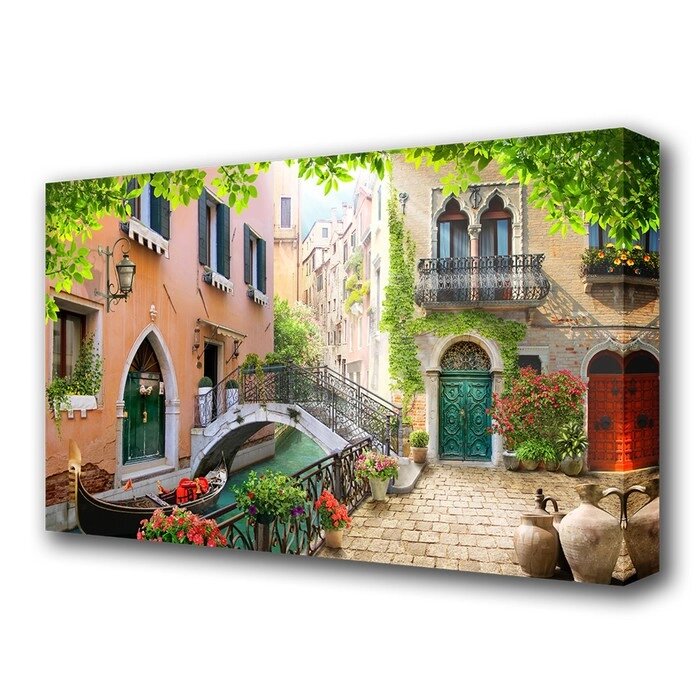 Картина на холсте "Дворик в Венеции" 60*100 см от компании Интернет-гипермаркет «MOLL» - фото 1