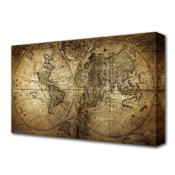 Картина на холсте "Карта мира" 60*100 см от компании Интернет-гипермаркет «MOLL» - фото 1