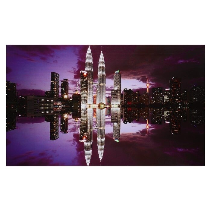 Картина на холсте "Ночной мегаполис" 60х100 см от компании Интернет-гипермаркет «MOLL» - фото 1