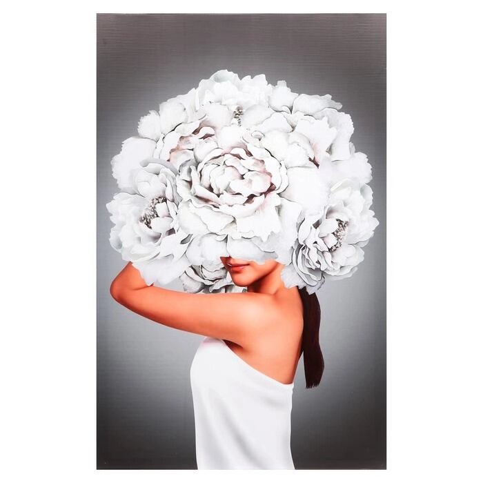 Картина на подрамнике "Леди-белый цветок" 70*110 от компании Интернет-гипермаркет «MOLL» - фото 1