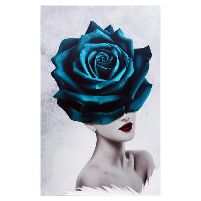 Картина на подрамнике "Леди-голубая роза" 70*110 от компании Интернет-гипермаркет «MOLL» - фото 1