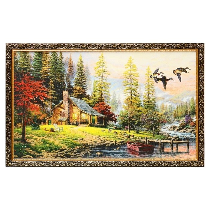Картина "Охотничий домик", 68x108см, рама микс от компании Интернет-гипермаркет «MOLL» - фото 1